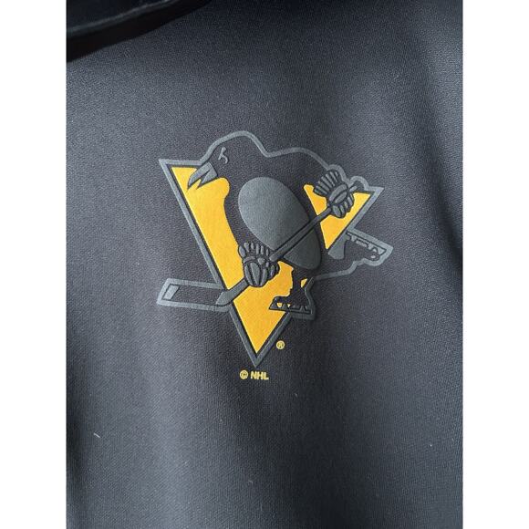Adidas Pittsburgh Penguins NHL Hoodie Jacket Small Black ClimaWarm Full Zip - Picture 8 of 11